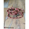 Laisse fait main - en corde type alpinisme - ultra-résistant - Modèle "Bronze and Burgundy" - Ep : 10 mm