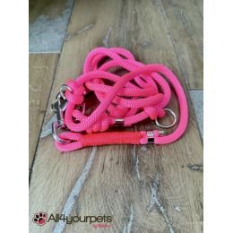 Laisse fait main - en corde type alpinisme - ultra-résistant - Modèle "Pinky Mood" - Ep : 10 mm
