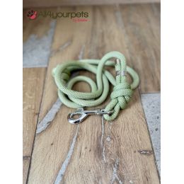 Laisse fait main - en corde type alpinisme - ultra-résistant - Modèle "Pistache" - Ep : 10 mm