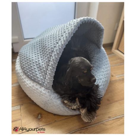 Corbeille dôme ultra-douce de haute qualité, finition « sweet bubble" - Couleur : PM-012 - Bleu gris