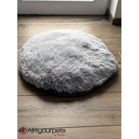Coussin poils long - Bicolore gris clair/gris foncé - 60 cm