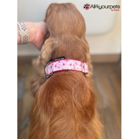 Handmade adjustable fabric collar, "Bow Tie" pattern 