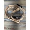 SALE - SOLDE - Ensemble collier & laisse en cuir tressé - naturel 