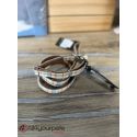 SOLDE - SALE - Ensemble collier & laisse Scott beige -15mm 