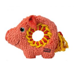 KONG Ringaroos Éléphant : un jouet pour chien qui associe la résistance d’un anneau en corde à la douceur d’une peluche. Anneau 