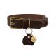 Collier en cuir Sansibar Solid - Marron foncé