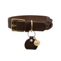 Collier en cuir Sansibar Solid - Marron foncé