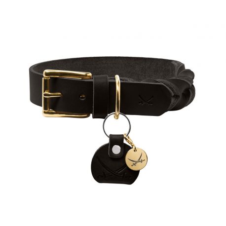 Collier en cuir Sansibar Solid - Noir
