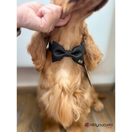 Noeud papillon en cuir «&nbsp;Paris&nbsp;» - Noir