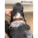 Handmade adjustable fabric collar, "Bow Tie" pattern 