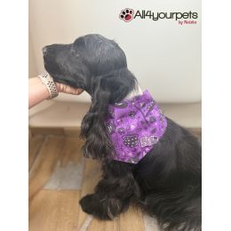 Handmade Bandana - Scarf - Knot Tied - "Stars & Stripes" pattern - Cocker size