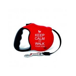 Retractable matte leash "Keep Calm"