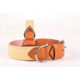 "Ameliapet" beige natural leather collar