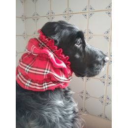 Snood - Protection for long ears - Red tartan design