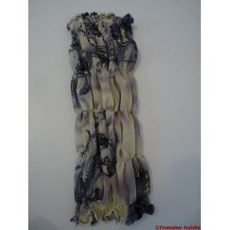 Snood - Protection for long ears - Golden & purple flowers - "Sail cloth"