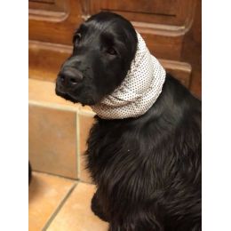 Snood - Protection for long ears - Beige with little brown spots design