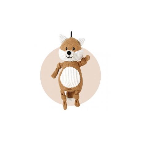 Peluche renard en toile de jute 