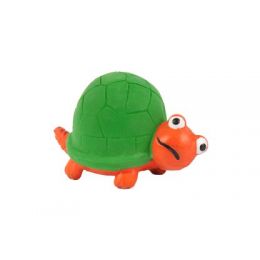 Chuckle City Squeaky Latex Turtle 7cm Orange/Green 