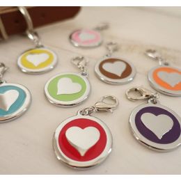 Engraved ID Tag - Heart - Color & engraving at your choice