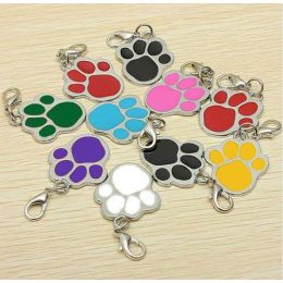 Engraved ID Tag - Color Pawprint - Color & engraving at your choice