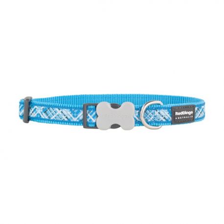 Collier Red Dingo fantaisie "Flanno bleu"