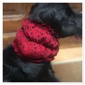 Snood - Cagoule protection oreilles tombantes - Motif design bordeaux à pois noirs