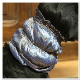 LAST CHANCE - Snood - Cagoule protection oreilles tombantes - Motif bleu foncé pailleté métal