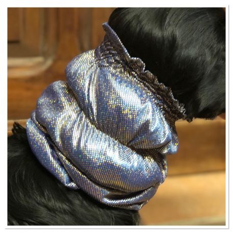 Snood - Protection for long ears - Glittery dark blue pattern