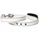 Lead in black and white leather dog - Montana