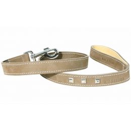 Lead in brown and beige leather dog - Montana