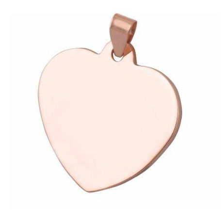 Engraved stainless ID Tag - Heart with flowers