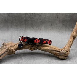 Handmade adjustable fabric collar, "Bow Tie" pattern 