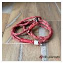 Laisse fait main - en corde type alpinisme - ultra-résistant - Modèle "Red Passion" - Ep : 10 mm