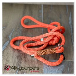 Laisse fait main - en corde type alpinisme - ultra-résistant - Modèle "Orange" - Ep : 10 mm