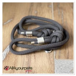 Laisse fait main - en corde type alpinisme - ultra-résistant - Modèle "Charcoal Grey" - Ep : 10 mm