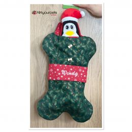 Chaussette de Noël entièrement avec jouet de Noël et friandises réalisée à la main - Motif Classy Christmas"