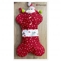 Chaussette de Noël entièrement avec jouet de Noël et friandises - réalisée à la main - Motif Christmas Reindeer"