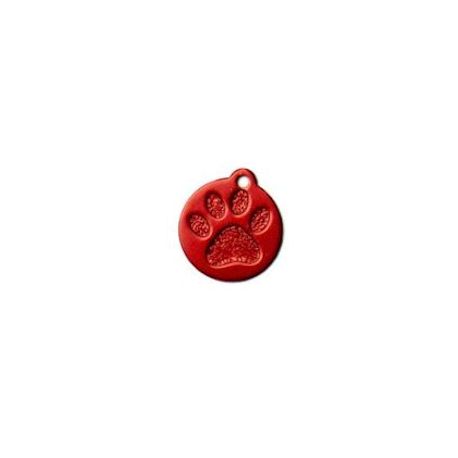 Engraved Aluminum ID Tag - Pawprint - Color & engraving at your choice