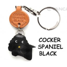 Porte-clés cuir Cocker anglais noir