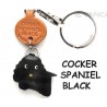 Porte-clés cuir Cocker anglais noir