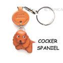 Golden English Cocker Spaniel leather keychain