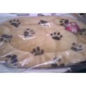 Oval Cushion - 60 cm - Beige with black pawprint patterns