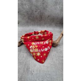 Bandana - Foulard -Fait main - Attache noeud - Motif "Xmas celebration" - Taille "Cocker"